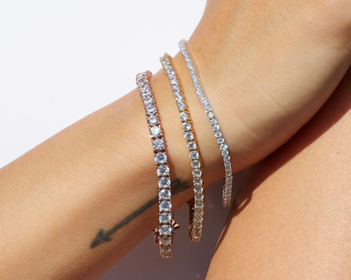 Lab Grown White Sapphire Tennis Bracelet