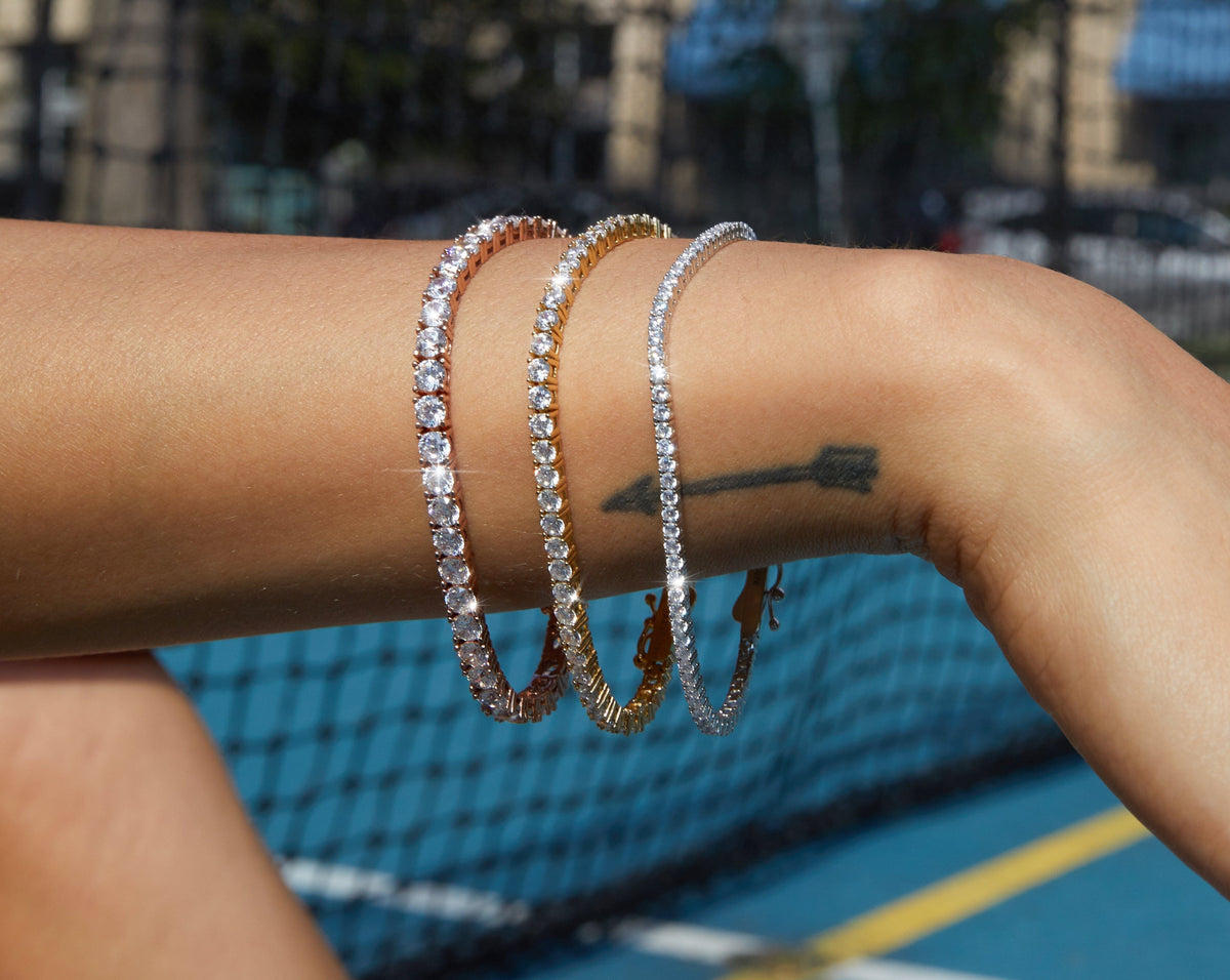 Lab Grown White Sapphire Tennis Bracelet