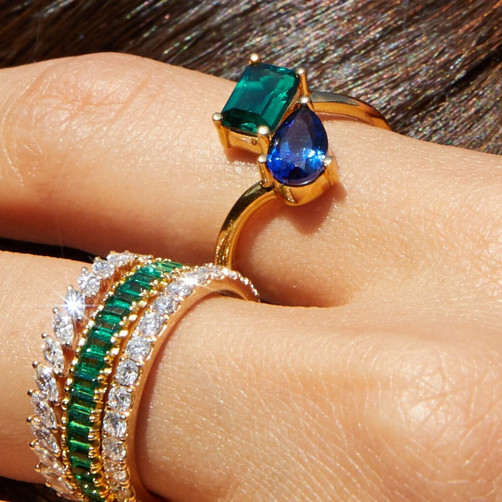 Toi et Moi Gemstone Heirloom Ring