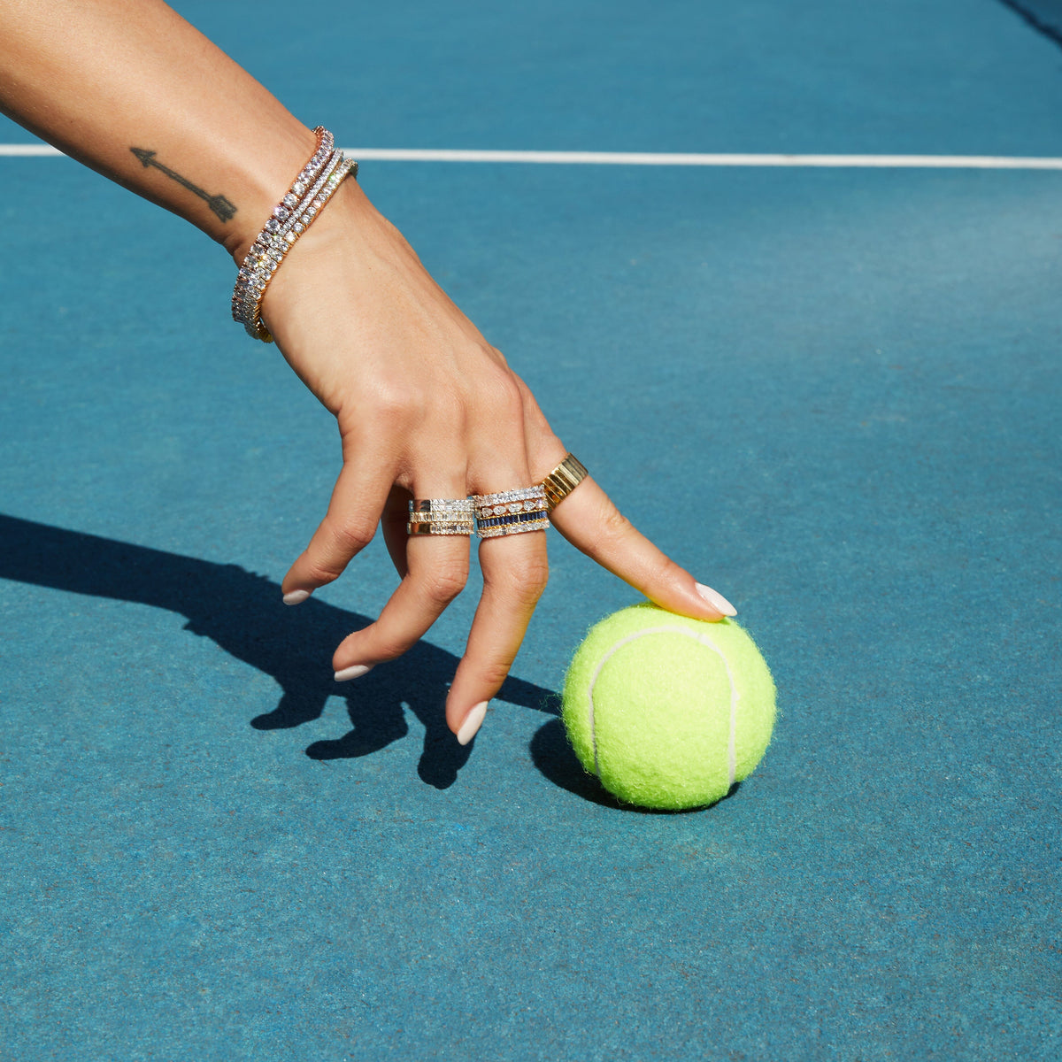 Lab Grown White Sapphire Tennis Bracelet