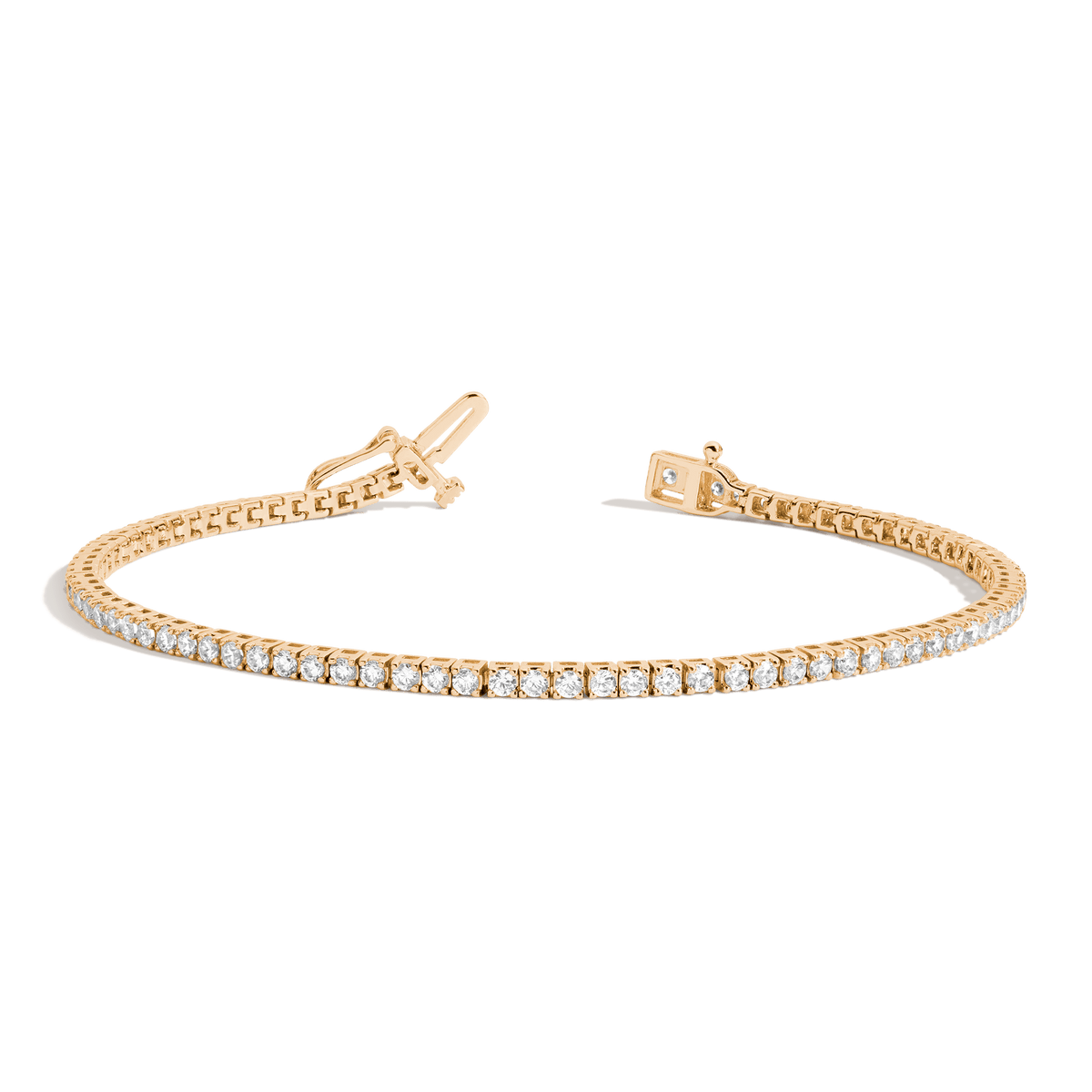 Dazzling Diamond Tennis Bracelet 14K 18K Yellow Gold 6in 6.5in 7in 7.5in 2ct (Large)