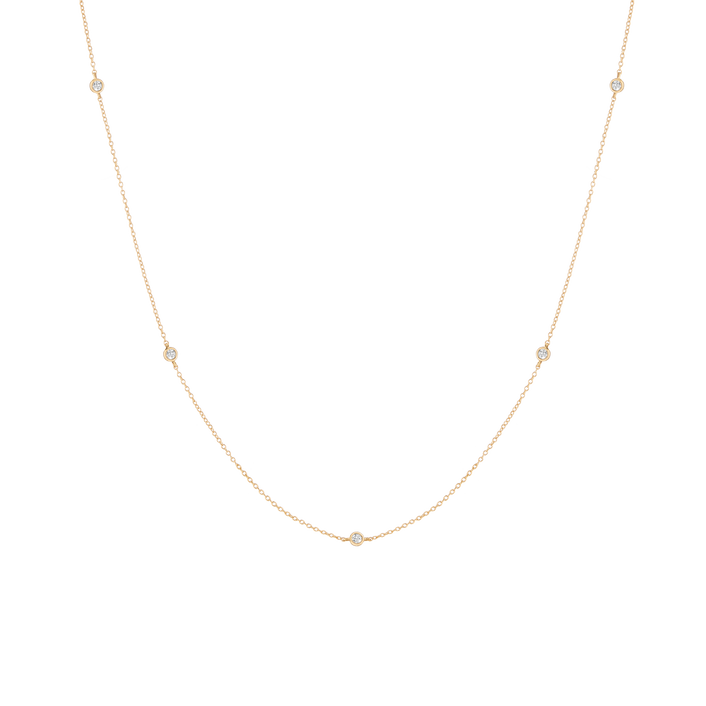 Lab Grown White Sapphire Station Necklace