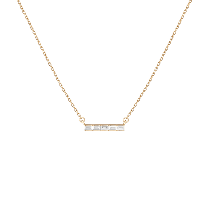 Midi Diamond Baguette Bar Necklace