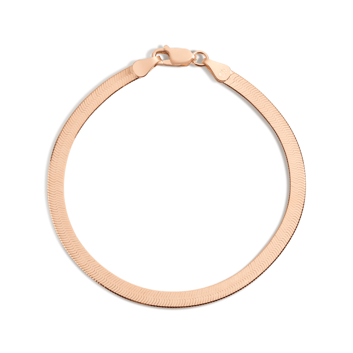 Gold Herringbone Chain Bracelet Vermeil Rose Gold 4mm 6.5in 7in 7.5in First