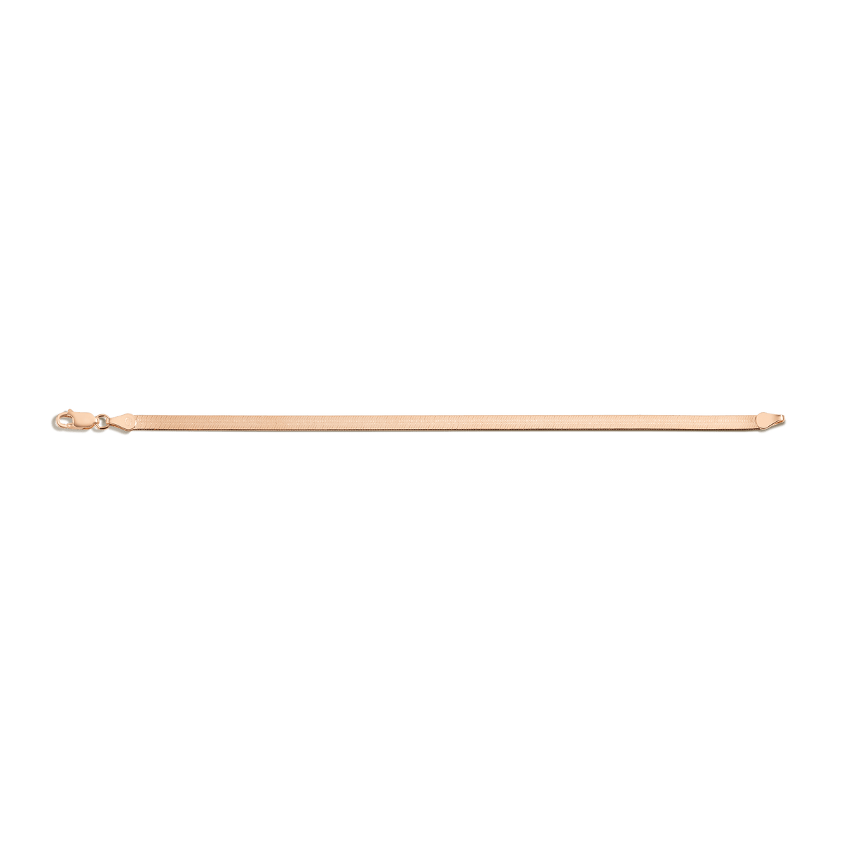 Gold Herringbone Chain Bracelet Vermeil Rose Gold 6.5in 7in 7.5in 4mm