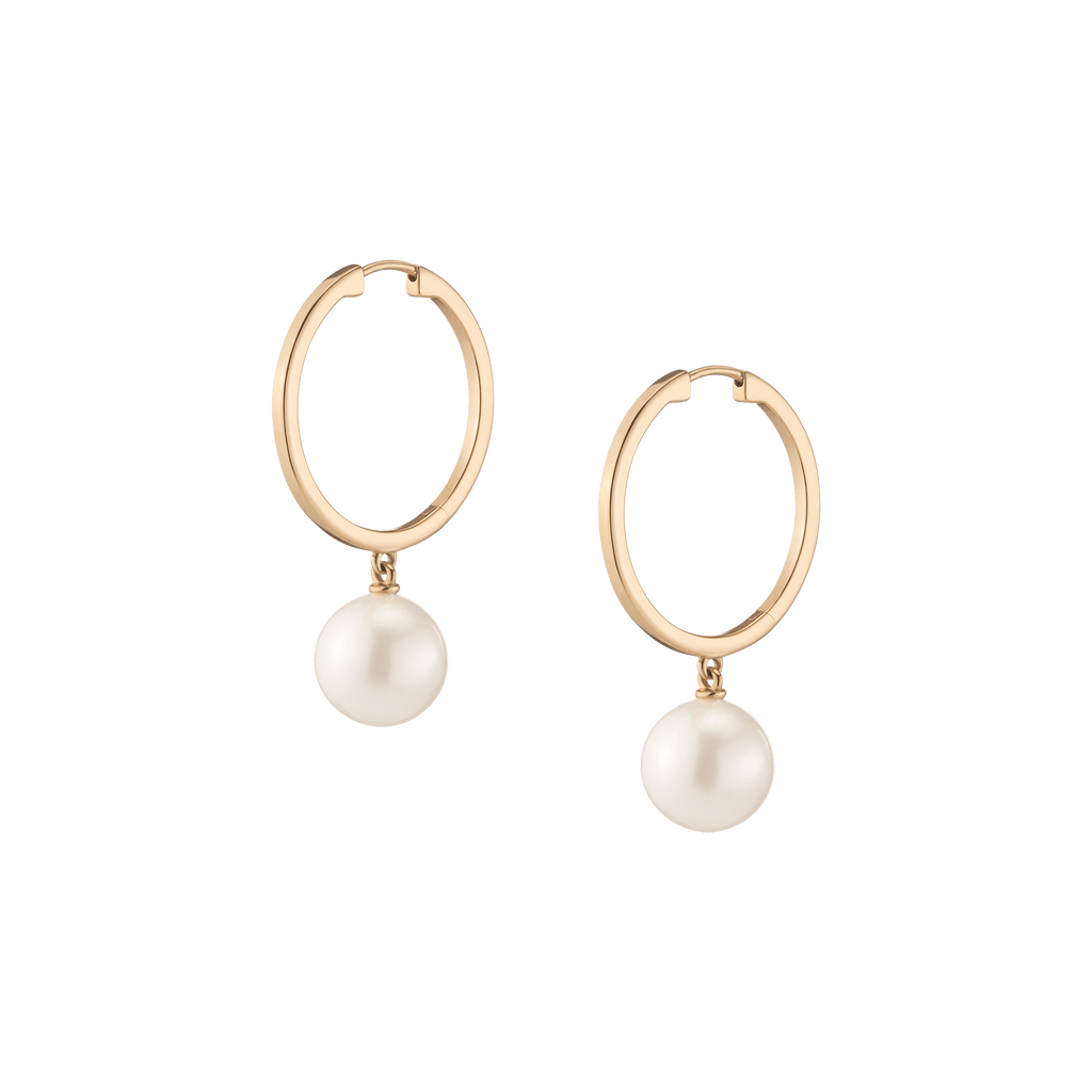 Cultured pearl hoop on sale earrings