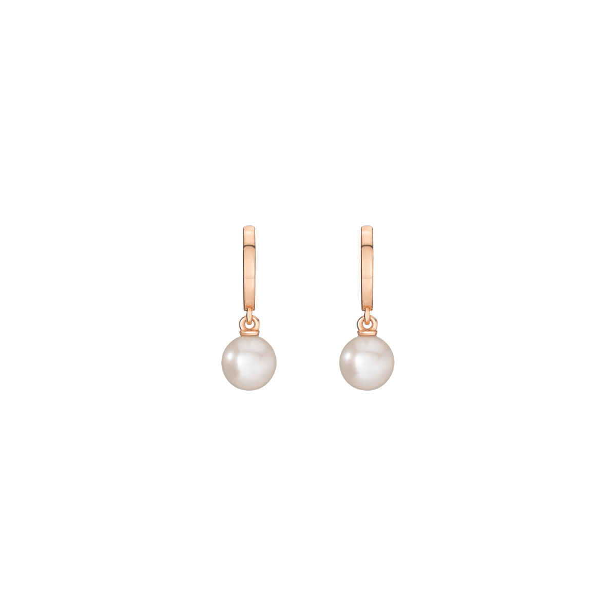 Pearl Huggie Earrings Vermeil 14k 18k Rose Gold Pair Single