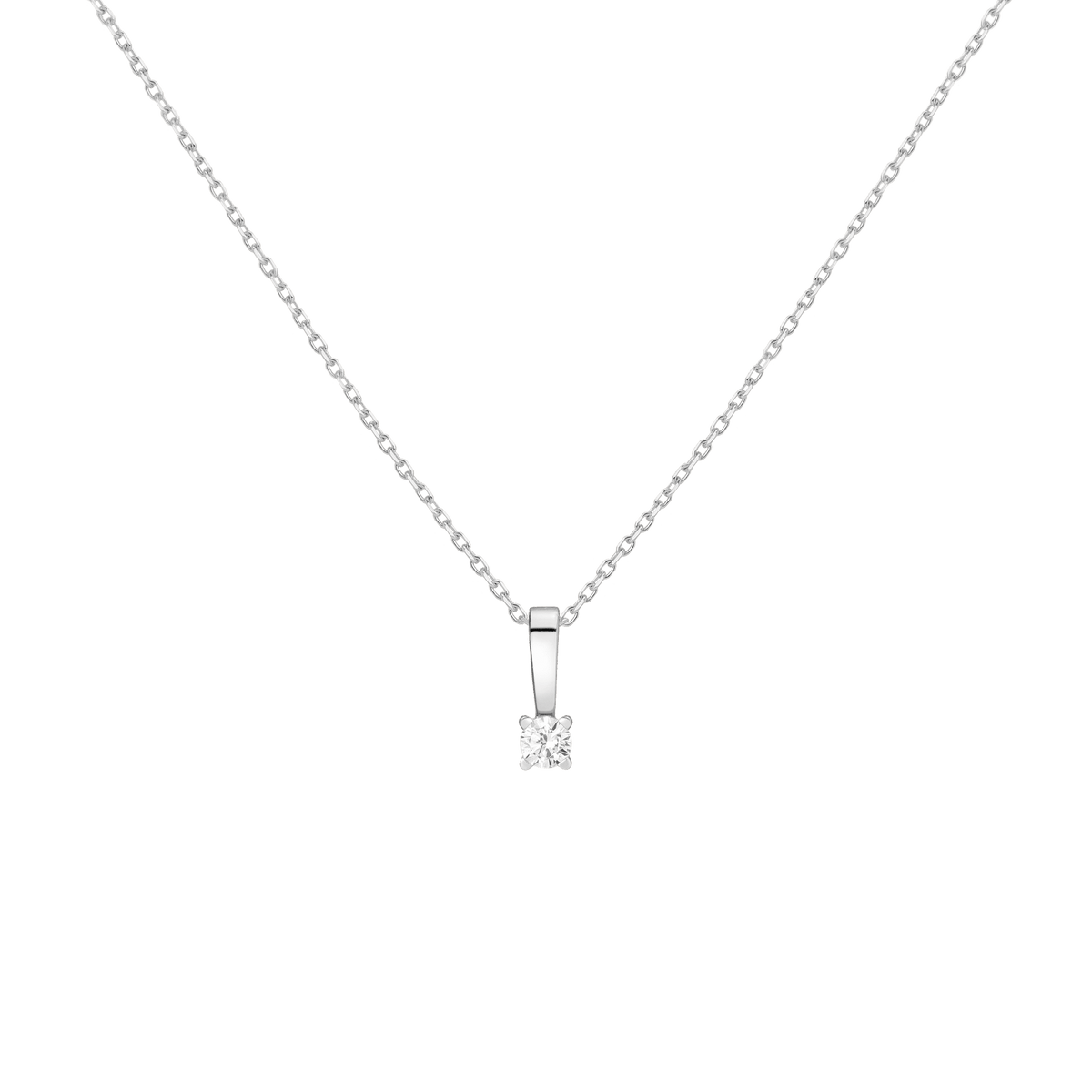 Diamond Solitaire Pendant 14k White Gold 0.25ct Lab-grown Natural