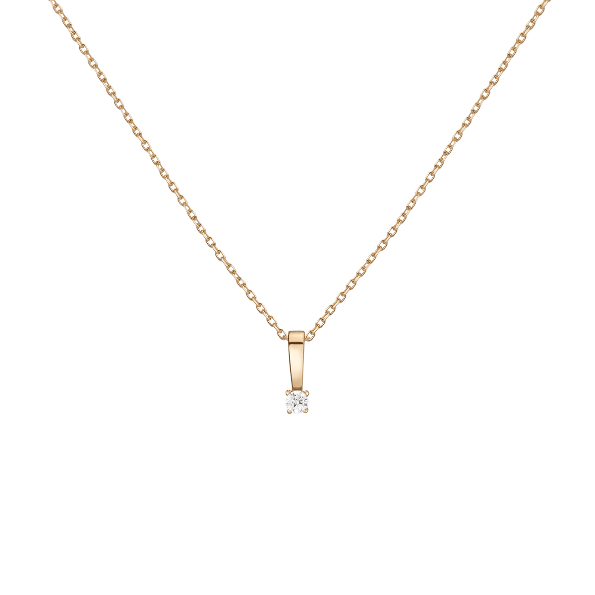 Diamond Solitaire Pendant 14k Yellow Gold 0.12ct Lab-grown Natural