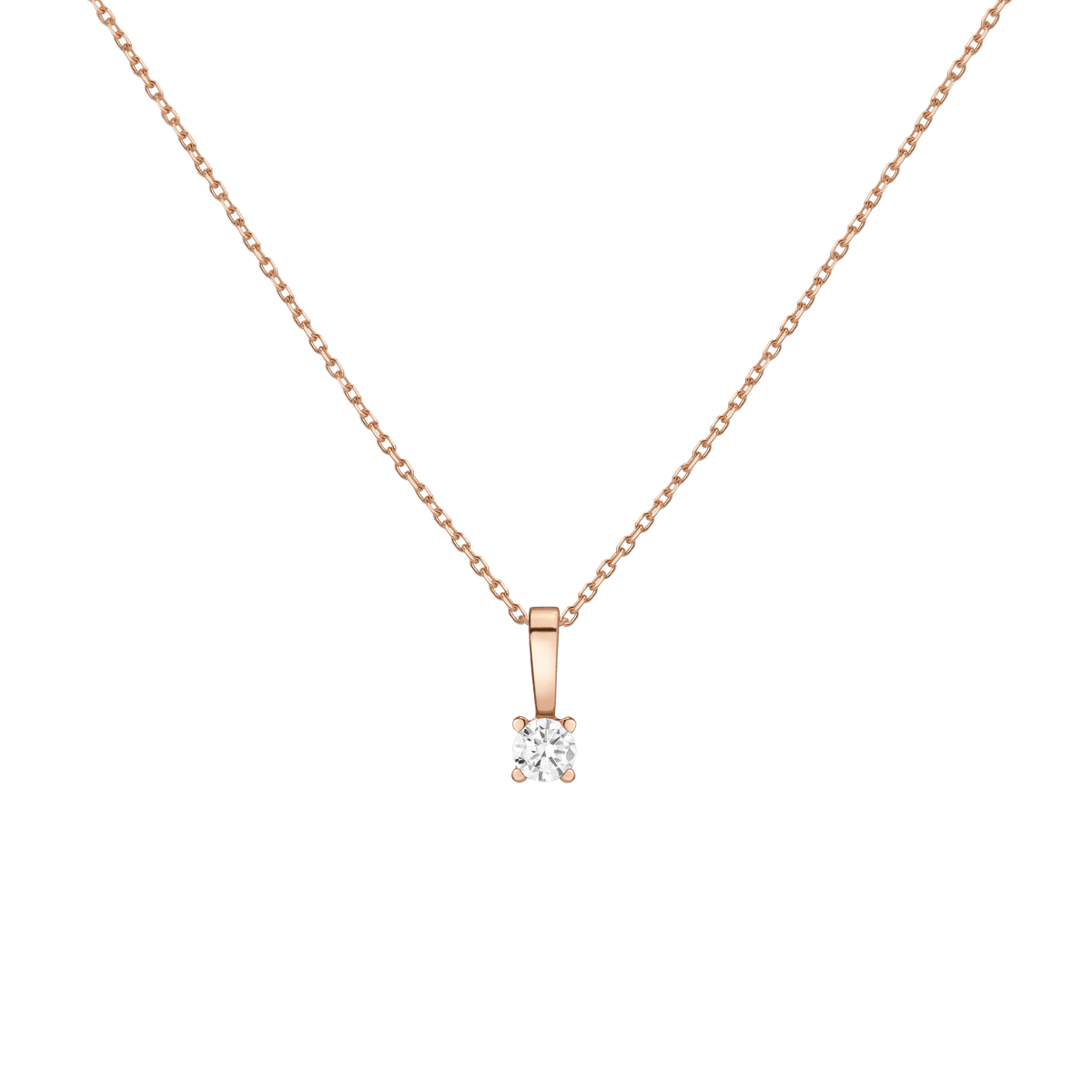 Diamond Solitaire Pendant 14k Rose Gold 0.50ct Lab-grown Natural First