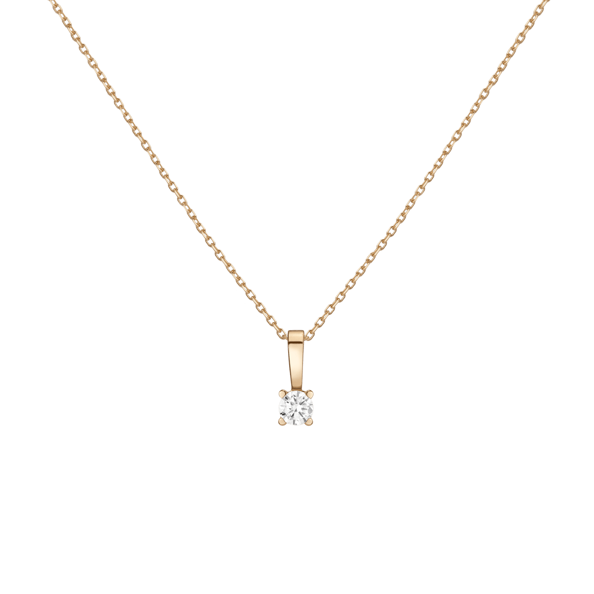 Diamond Solitaire Pendant 14k Yellow Gold 0.50ct Lab-grown Natural First