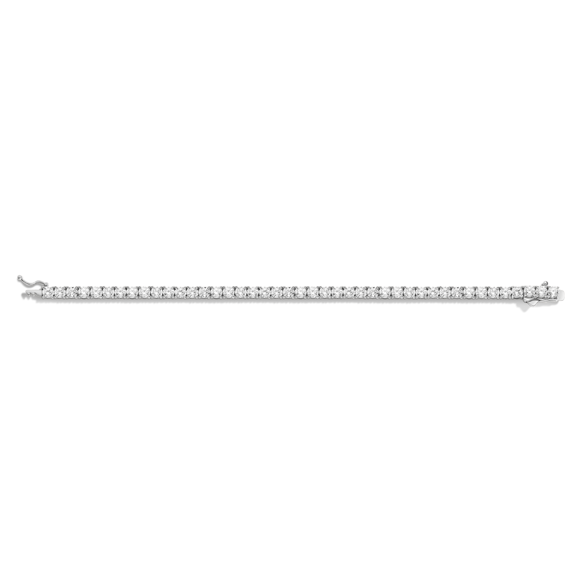 White Sapphire Tennis Bracelet Vermeil White Gold 6in 6.5in 7in 10ct