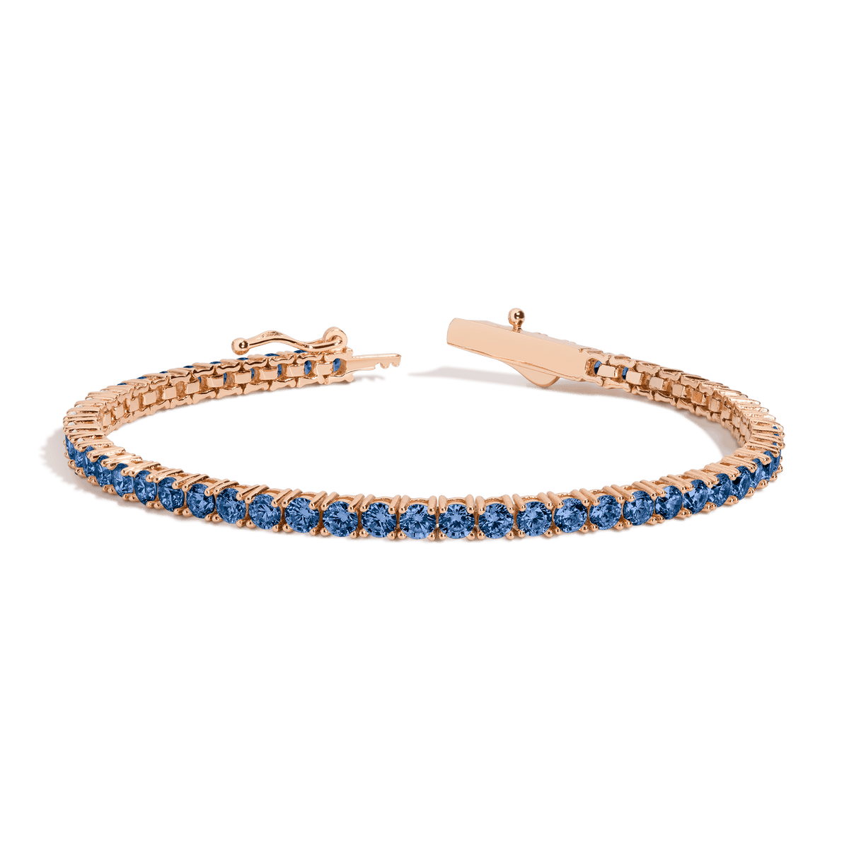Lab Grown Blue Sapphire Tennis Bracelet