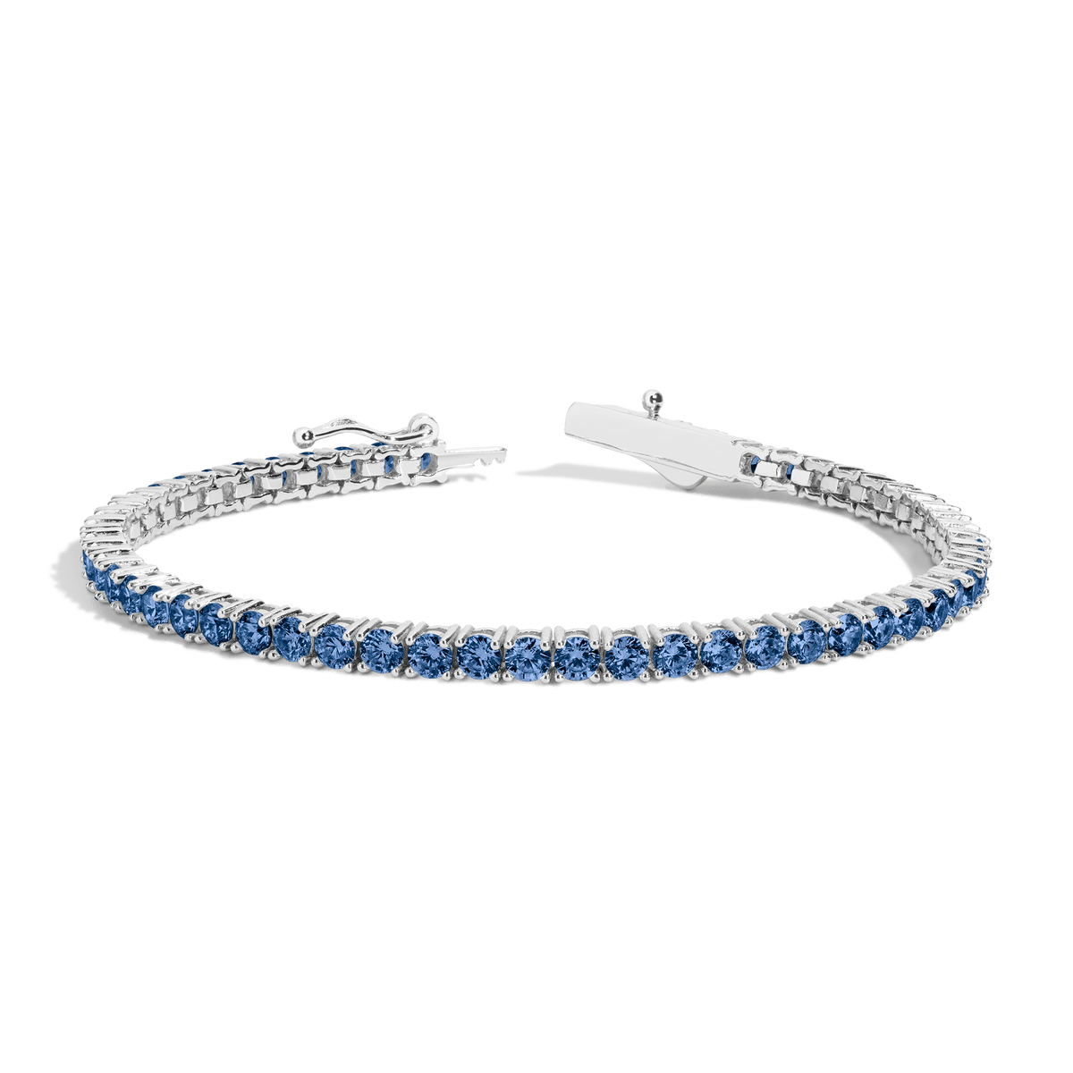 Lab Grown Blue Sapphire Tennis Bracelet