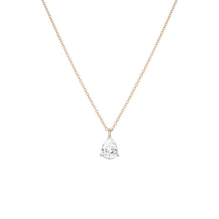 Pear Gemstone Solitaire Necklace