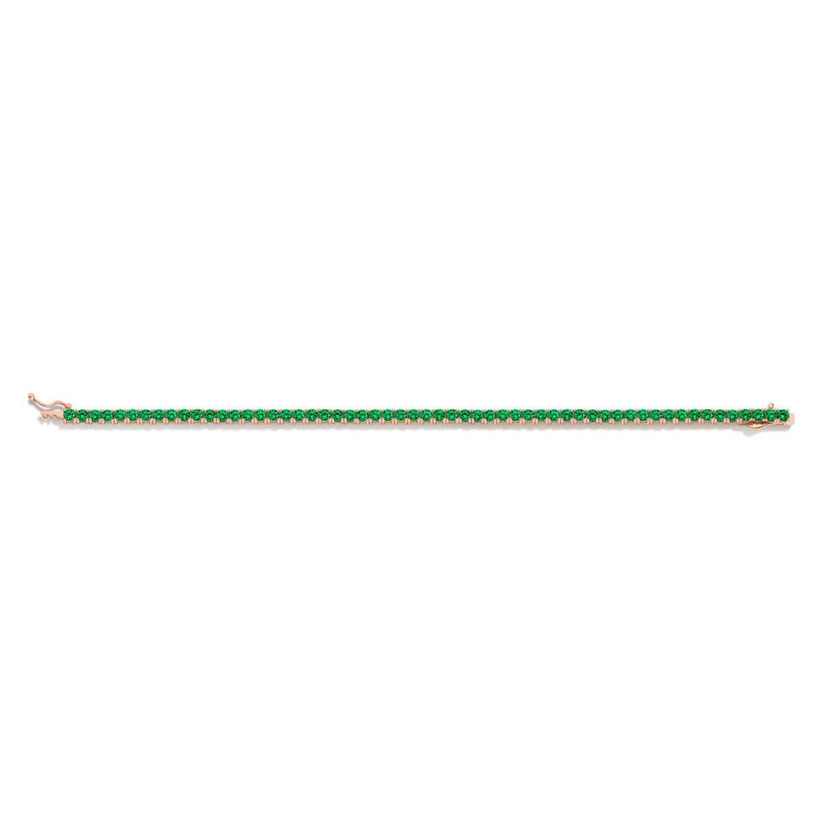 Lab Grown Green Emerald Tennis Bracelet