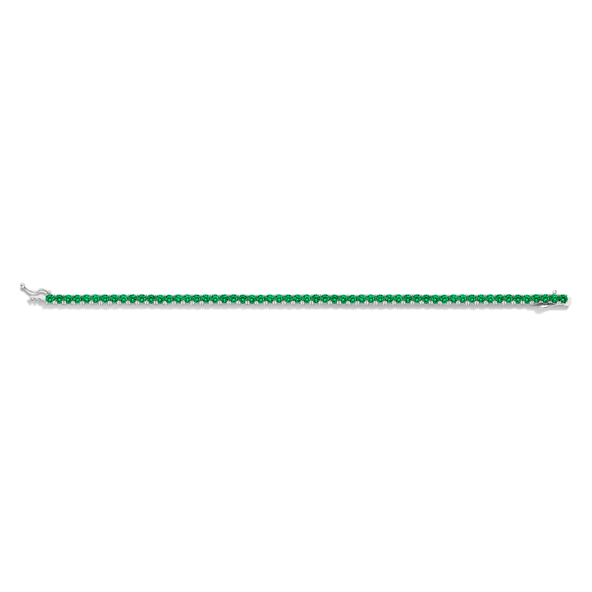 Lab Grown Green Emerald Tennis Bracelet