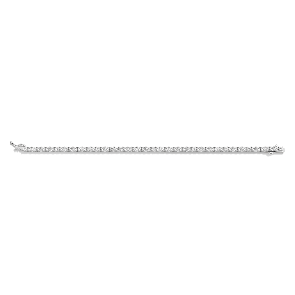 White Sapphire Tennis Bracelet Vermeil White Gold 6in 6.5in 7in 7.5in 6ct
