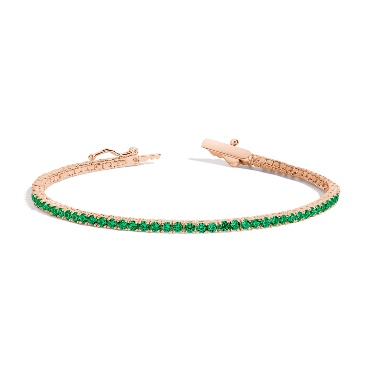 Lab Grown Green Emerald Tennis Bracelet
