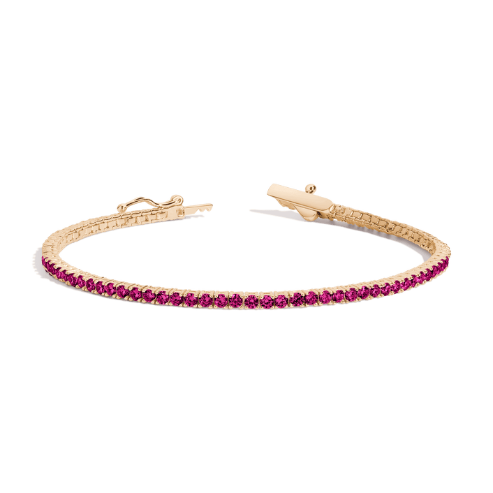 Lab Grown Red Ruby Tennis Bracelet