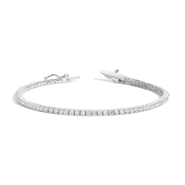 Lab Grown White Sapphire Tennis Bracelet