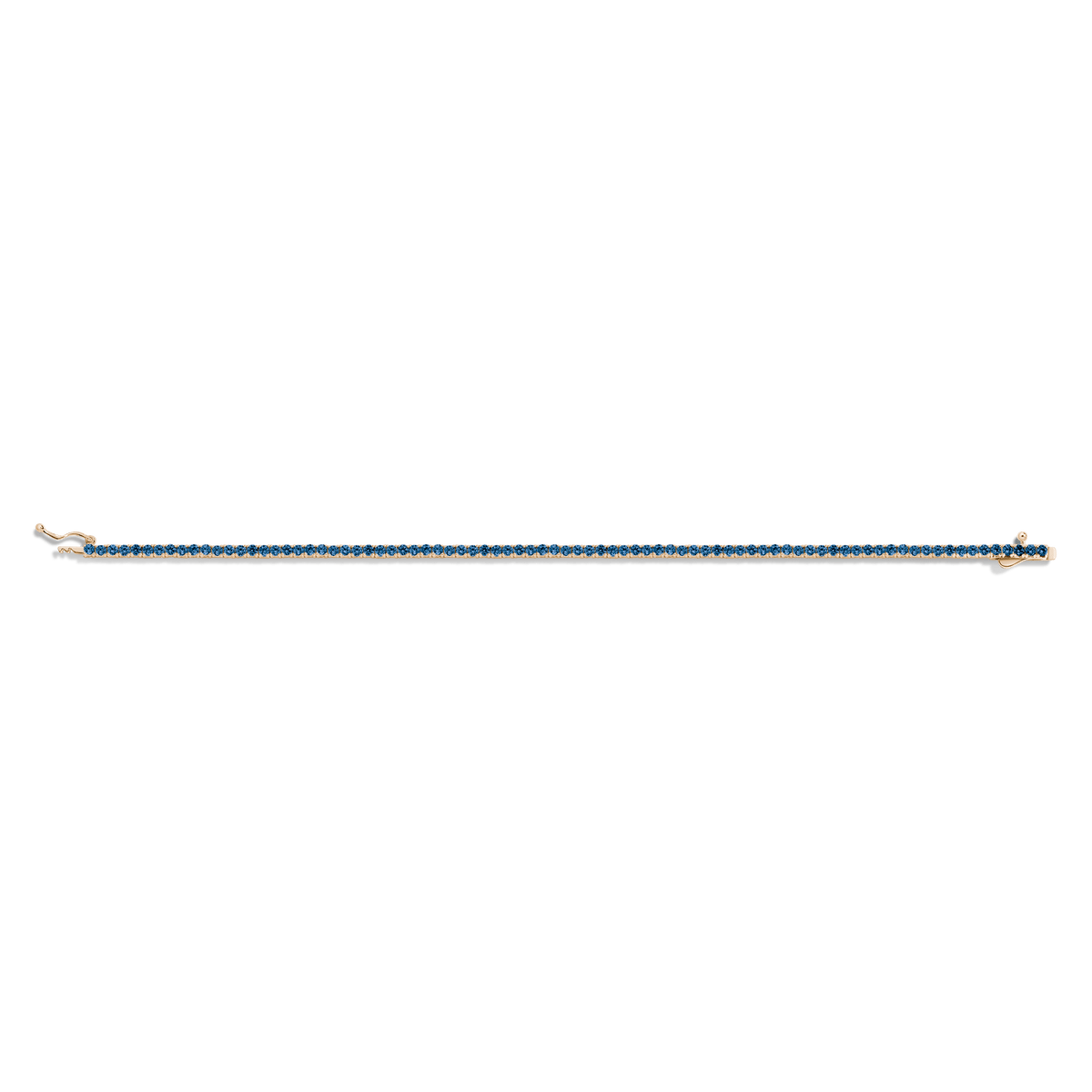 Blue Sapphire Tennis Bracelet Vermeil Yellow Gold 6.5in 7in 3ct