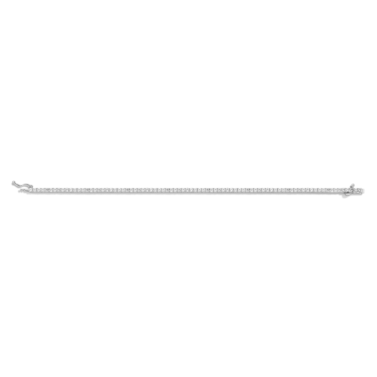 White Sapphire Tennis Bracelet Vermeil White Gold 6in 6.5in 7in 7.5in 3ct