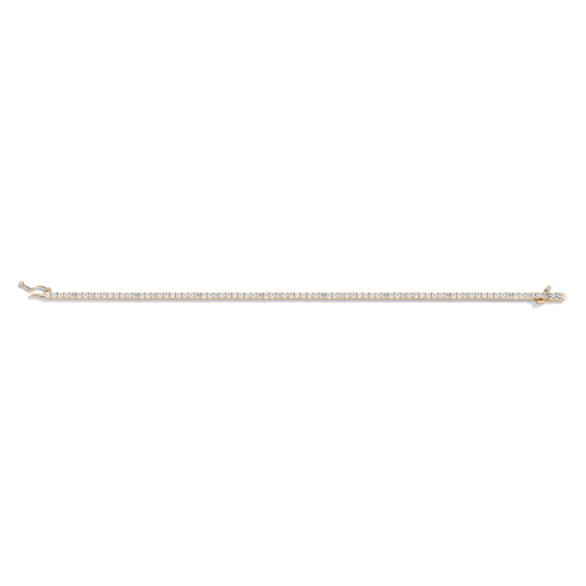 White Sapphire Tennis Bracelet Vermeil Yellow Gold 6in 6.5in 7in 7.5in 3ct