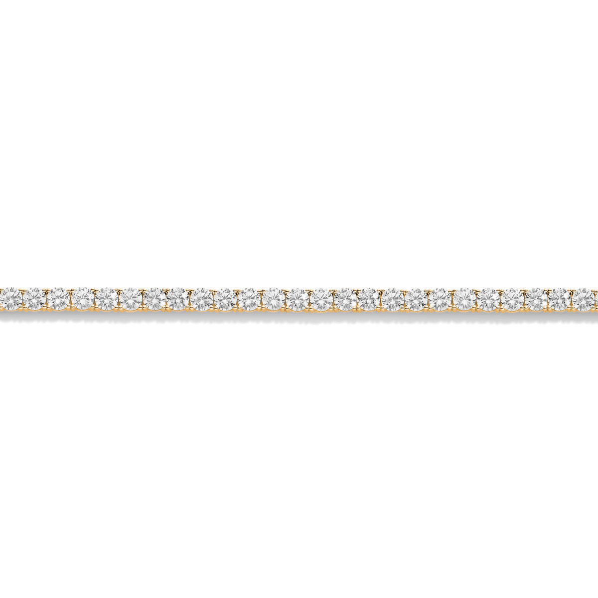 White Sapphire Tennis Necklace Vermeil Yellow Gold 15in 16in 17in 22ct