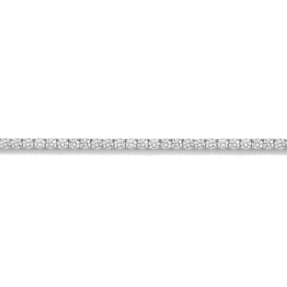 White Sapphire Tennis Necklace Vermeil White Gold 15in 16in 17in 22ct