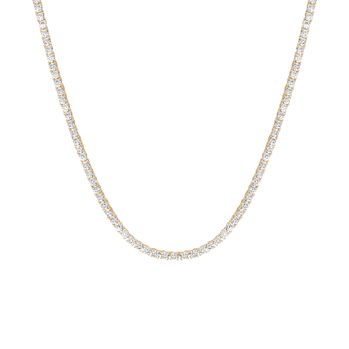 White Sapphire Tennis Necklace Vermeil Yellow Gold 15in 16in 17in 13ct First