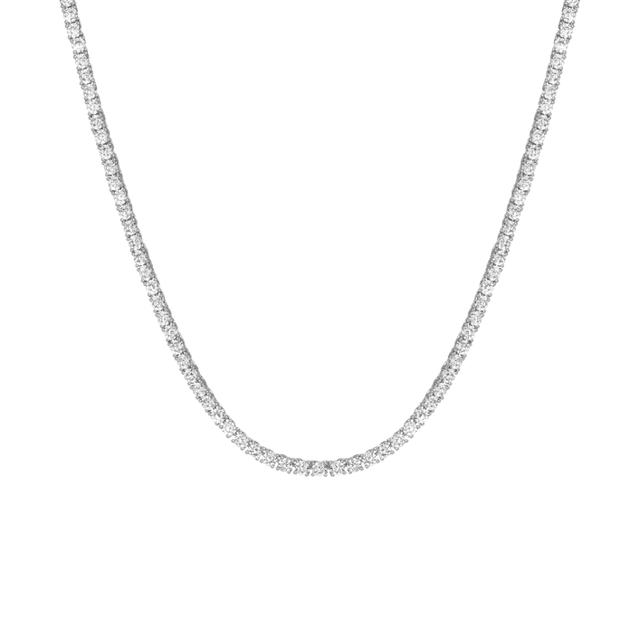 Lab Grown White Sapphire Tennis Necklace