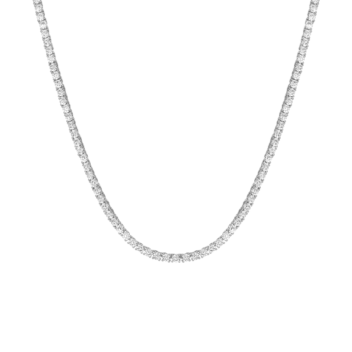 Boyfriend Lab Grown White Sapphire Tennis Necklace