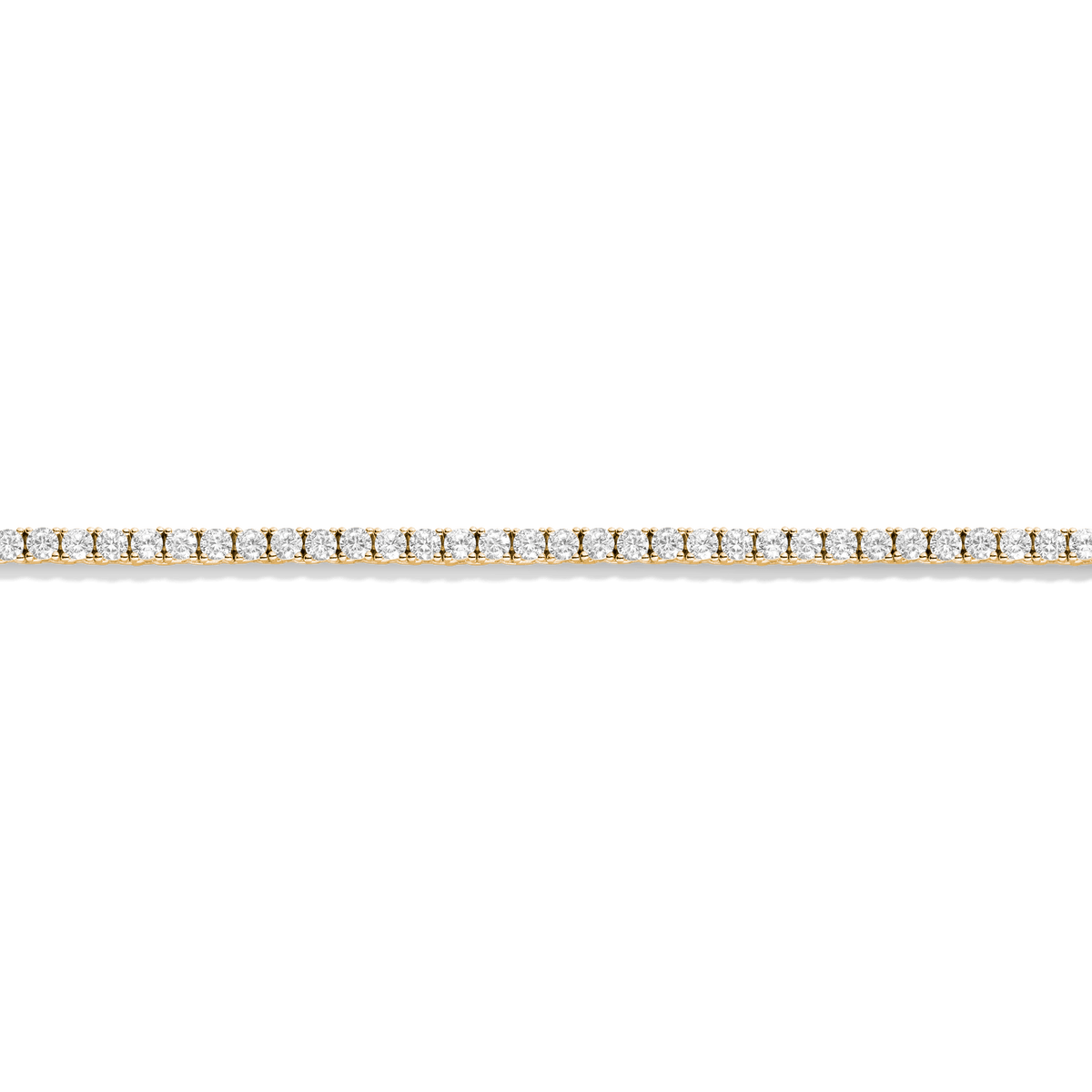 White Sapphire Tennis Necklace Vermeil Yellow Gold 15in 16in 17in 13ct