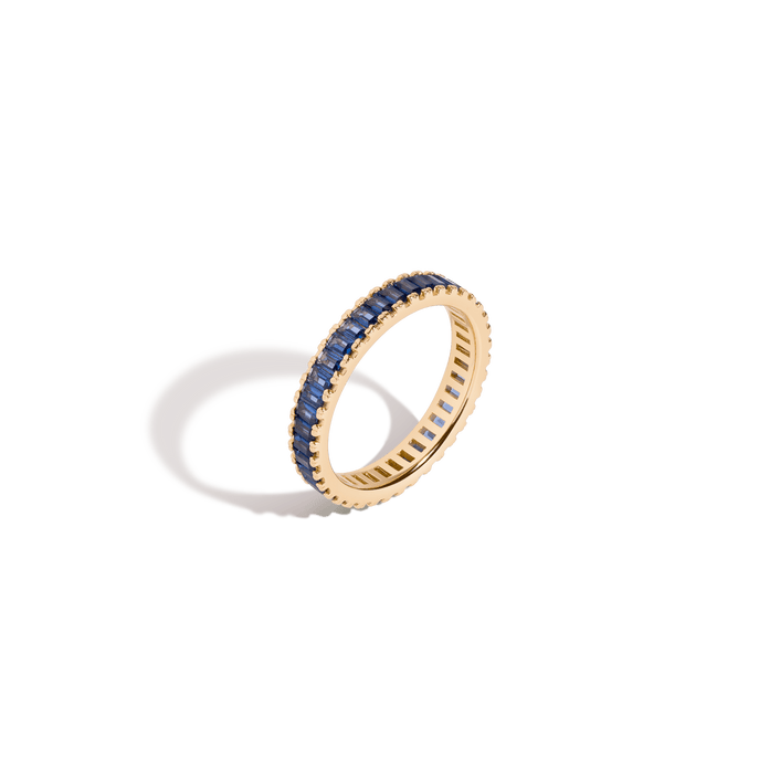 Blue Sapphire Baguette Eternity Ring