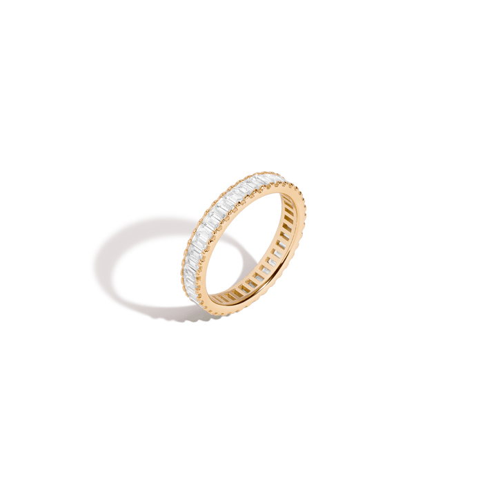 Lab Grown White Sapphire Baguette Eternity Ring