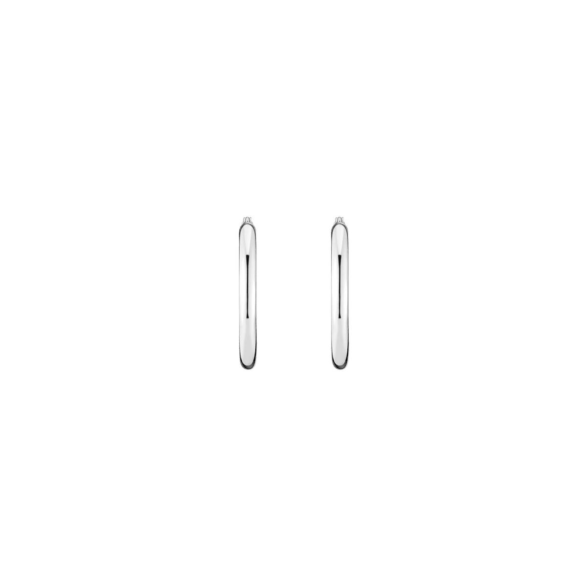 Classic Gold Hoop Earrings 14k White Gold Pair Single 25mm