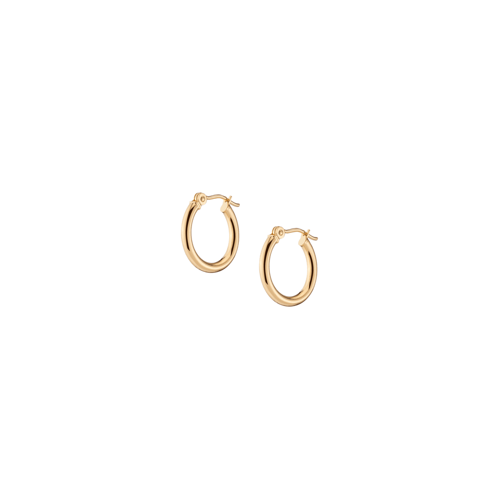 OZZAR 14k Yellow Gold 2mm Thickness Endless Hoop Earrings - store 9 Different Size Available