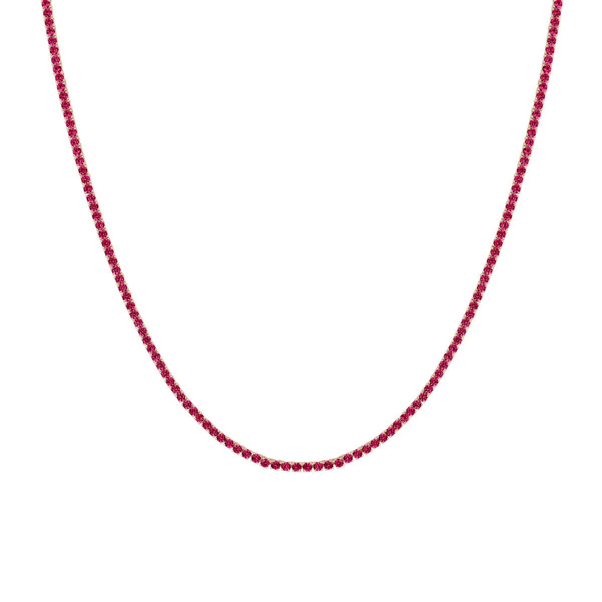 Red Ruby Tennis Bracelet Vermeil Yellow Gold 7ct First