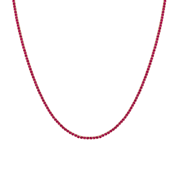 Red Ruby Tennis Necklace