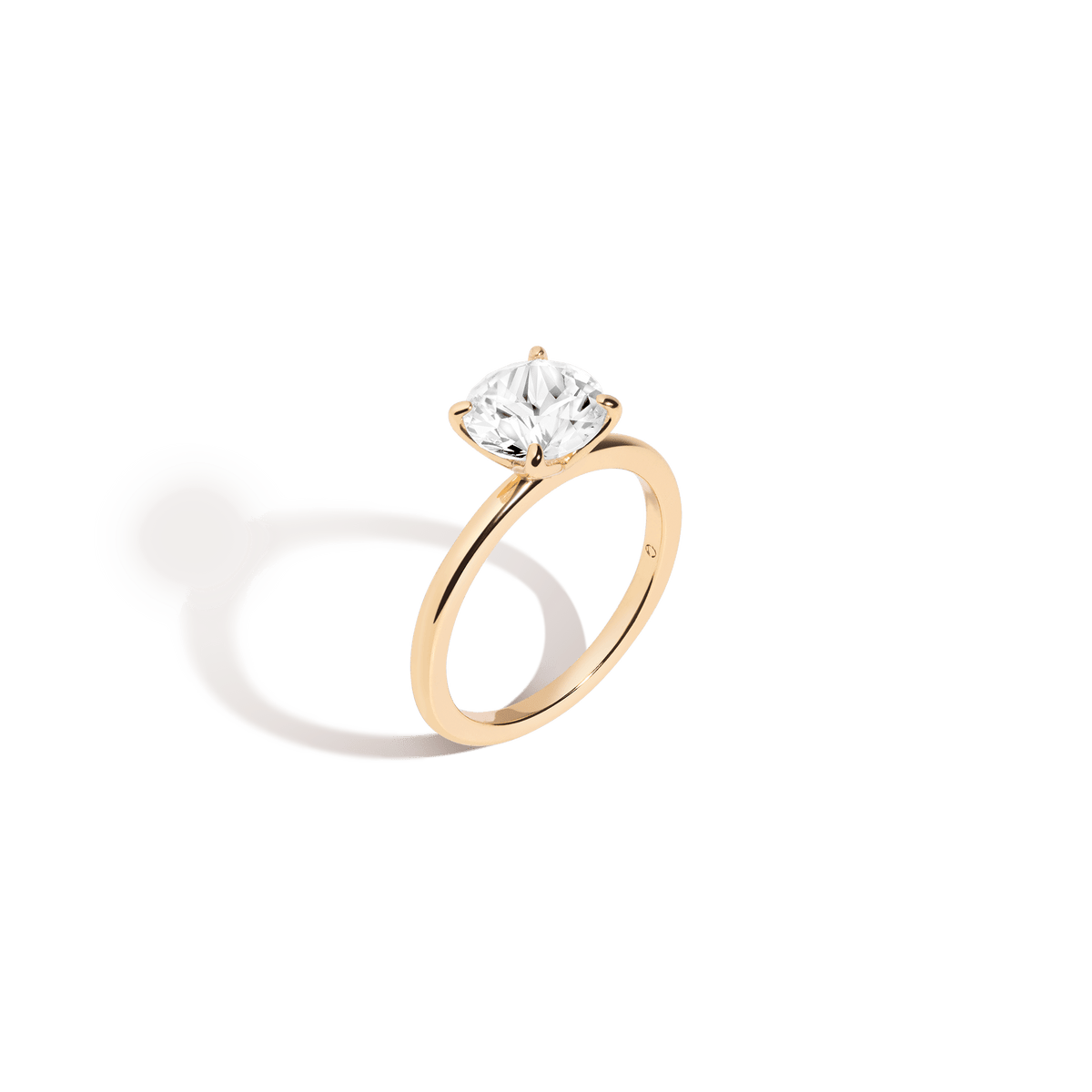 2000 × 2000px Round White Sapphire Solitaire Ring Vermeil Yellow Gold