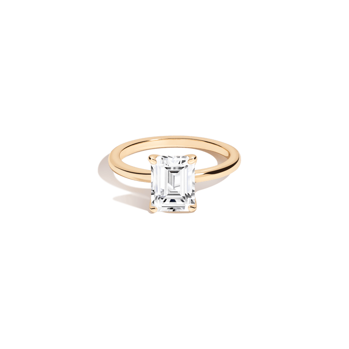 Emerald White Sapphire Solitaire Ring