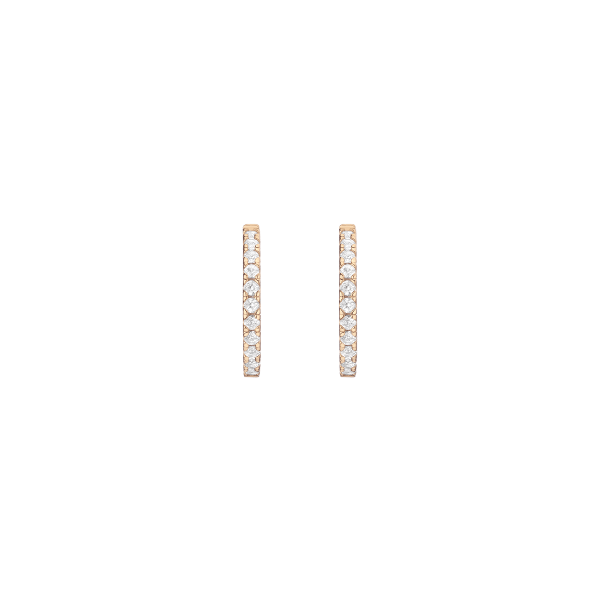 White Sapphire Hoops Earrings Vermeil Yellow Gold 20mm
