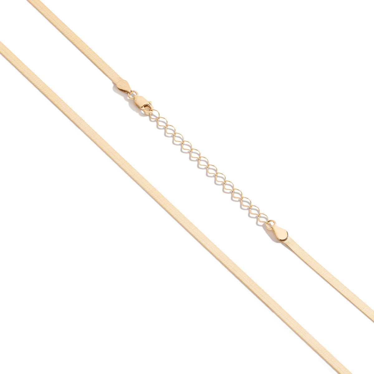 Gold Herringbone Chain Necklace