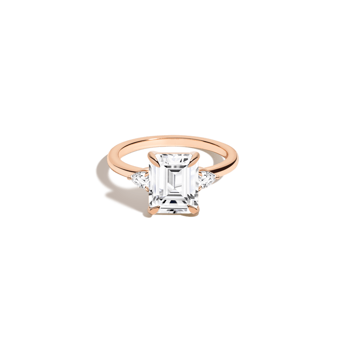 Emerald Gemstone Cocktail Ring - White Sapphire