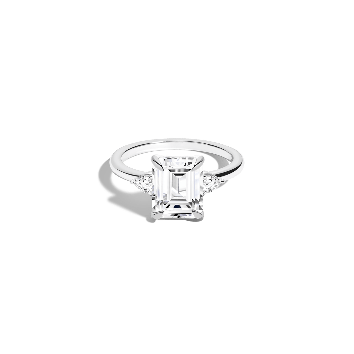 Emerald Gemstone Cocktail Ring Vermeil 14k 18k White Gold White Sapphire First