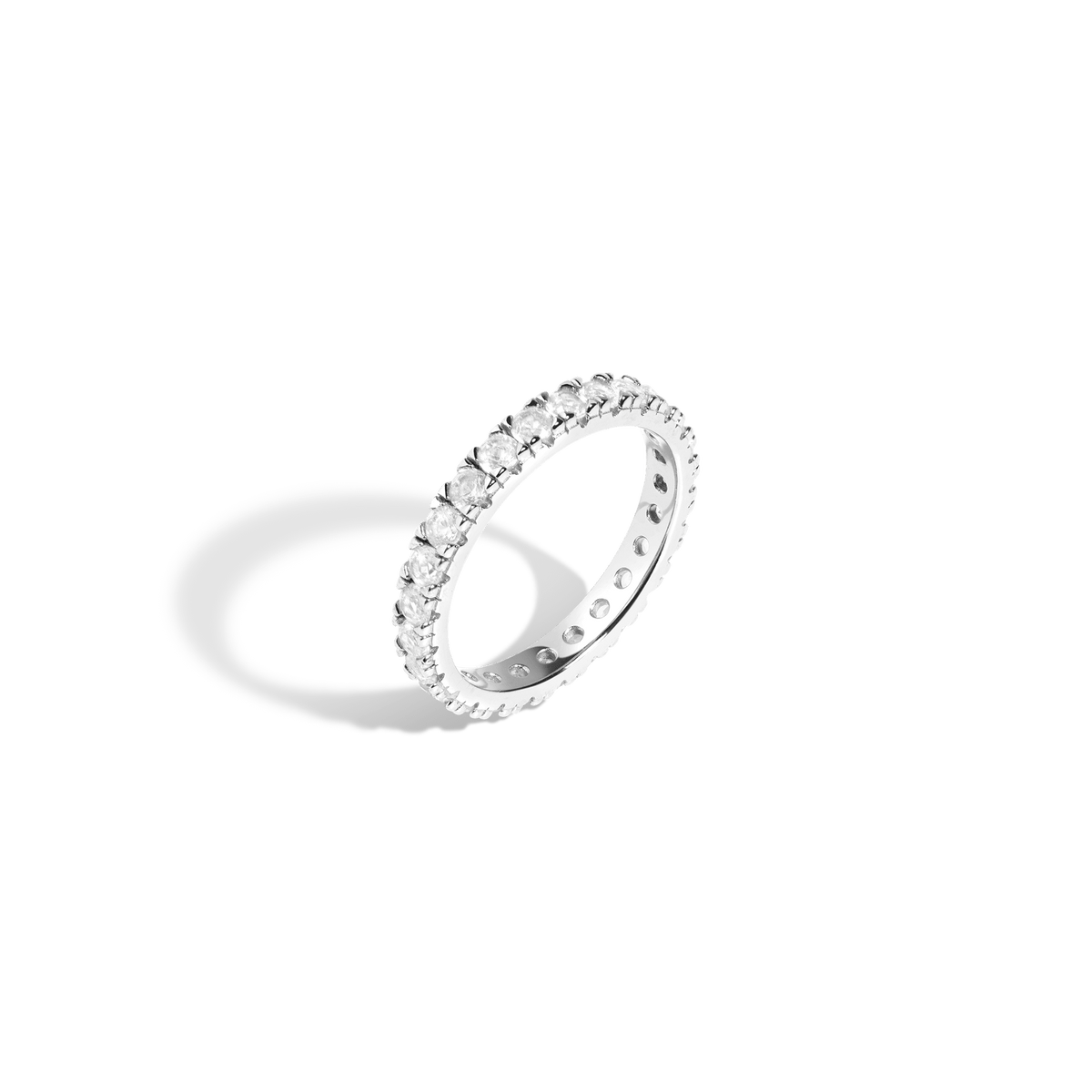 White Sapphire Eternity Ring Vermeil White Gold 1ct