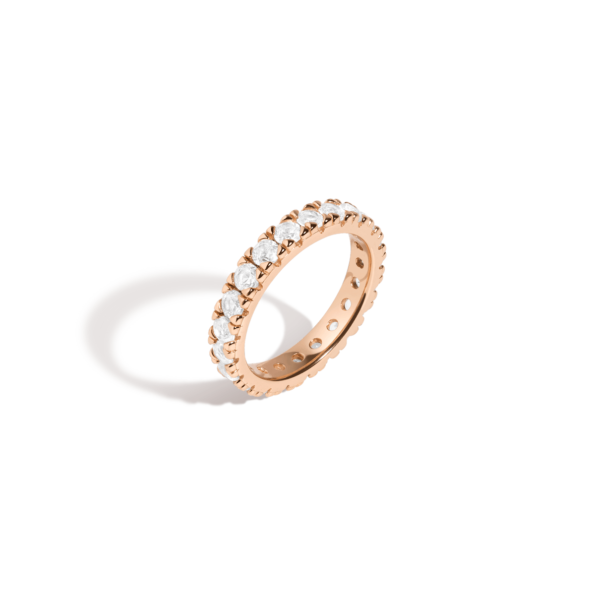 White Sapphire Eternity Ring Vermeil Rose Gold 2ct