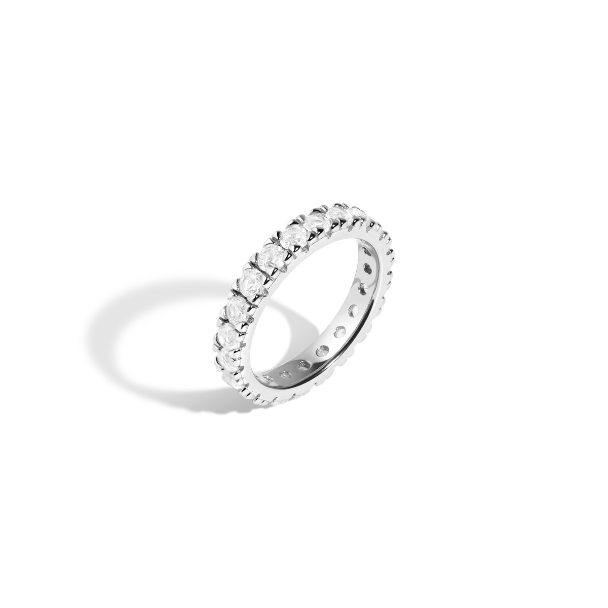 White Sapphire Eternity Ring Vermeil Rose Gold 2ct