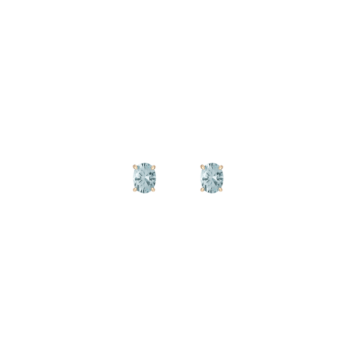 Oval Gemstone Solitaire Stud Earrings